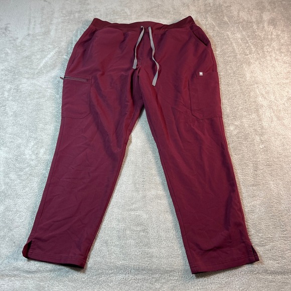 Figs Pants - FIGS Yola Scrub Pants Women's XXL Red HW Technical Collection Drawstring Nurse